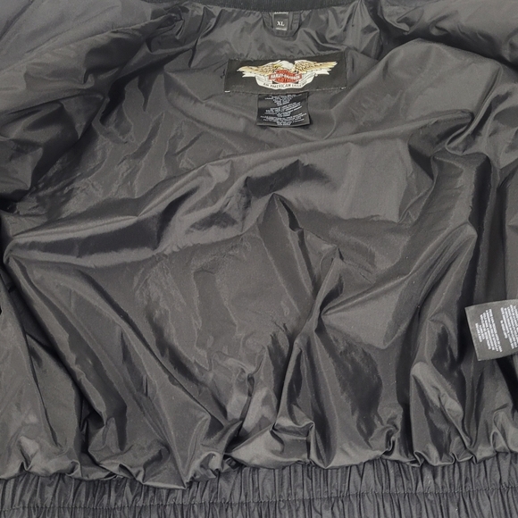 Harley-Davidson Black Jacket with Bold Orange Stripe In Excellent Condition. - Picture 8 of 9
